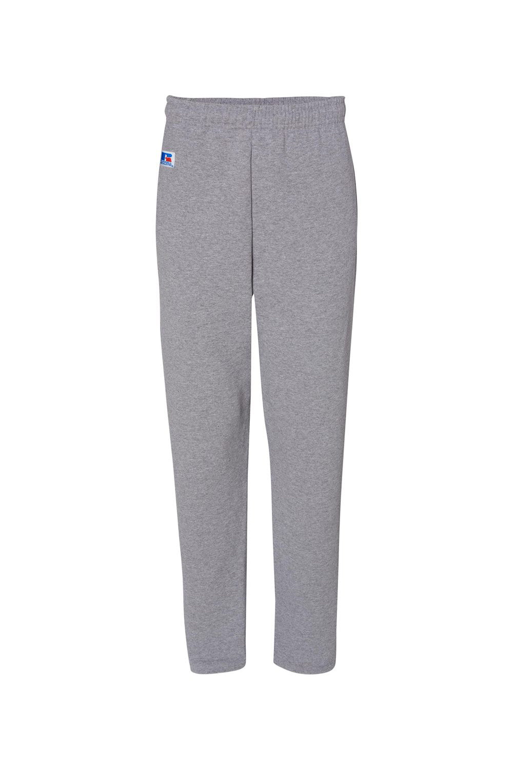 Russell Athletic 596HBM Mens Dri Power Moisture Wicking Open Bottom Sweatpants w/ Pockets Oxford Grey Flat Front