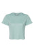 Bella + Canvas B8882/8882 Womens Flowy Cropped Short Sleeve Crewneck T-Shirt Dusty Blue Flat Front