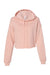 Bella + Canvas BC7502/7502 Womens Cropped Fleece Hooded Sweatshirt Hoodie Peach Flat Front