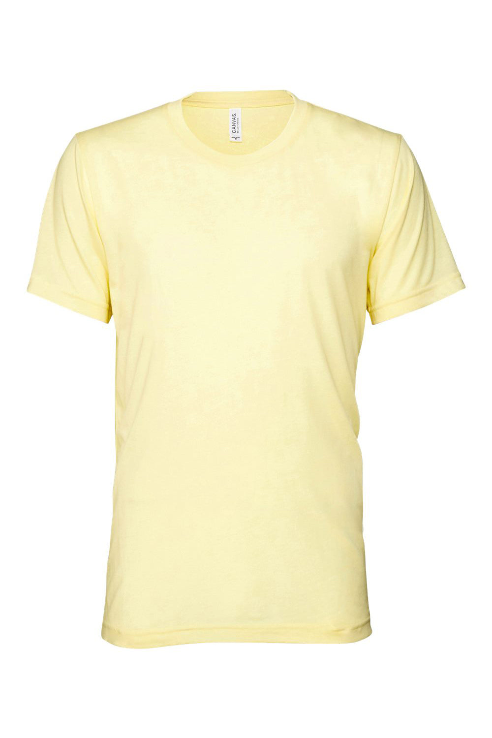 Bella + Canvas BC3413/3413C/3413 Mens Short Sleeve Crewneck T-Shirt Pale Yellow Flat Front