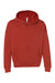 Bella + Canvas BC3729/3729 Mens Sponge Fleece Hooded Sweatshirt Hoodie Brick Red Flat Front