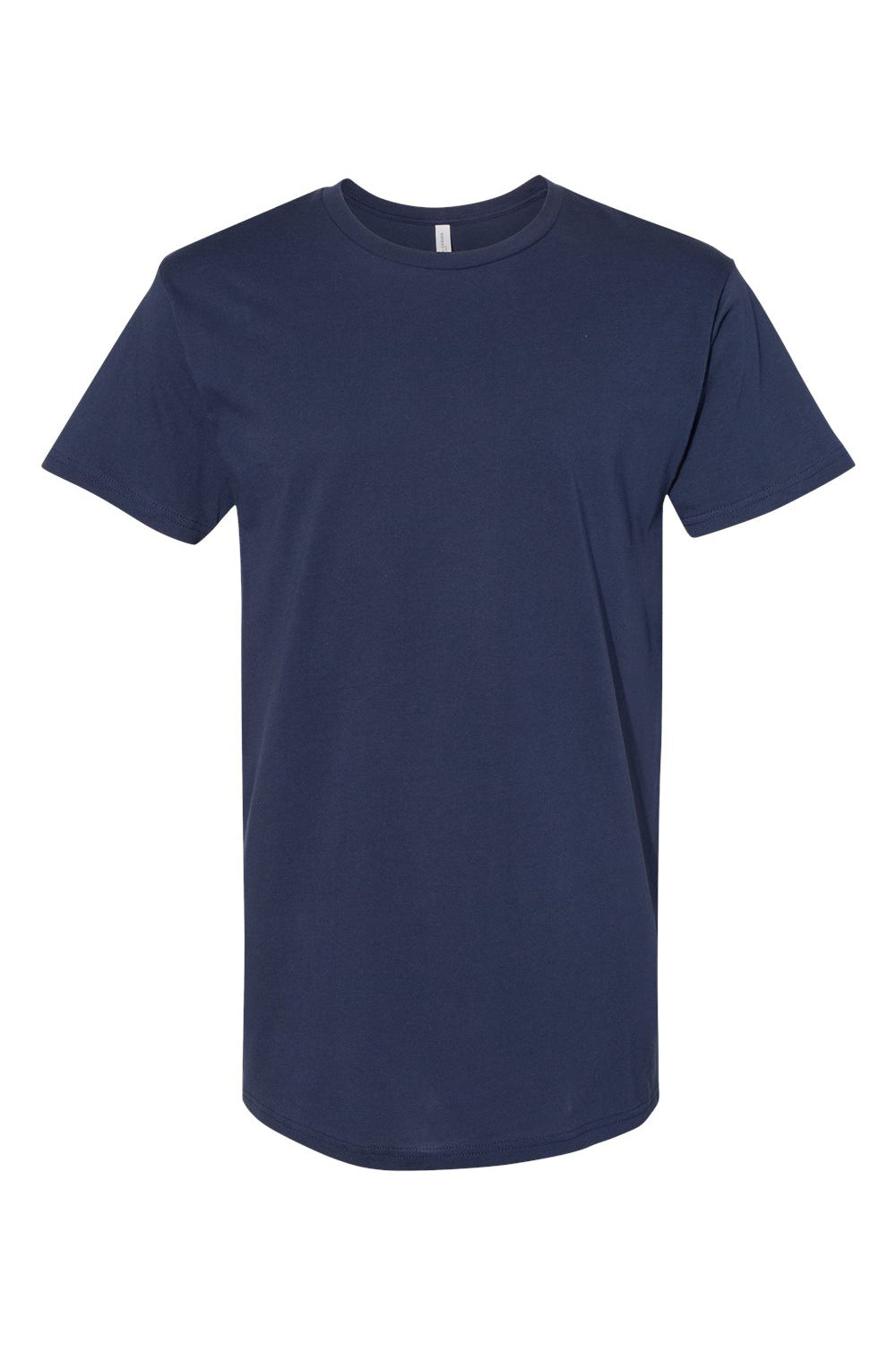 Bella + Canvas 3006 Mens Long Body Urban Short Sleeve Crewneck T-Shirt Navy Blue Flat Front