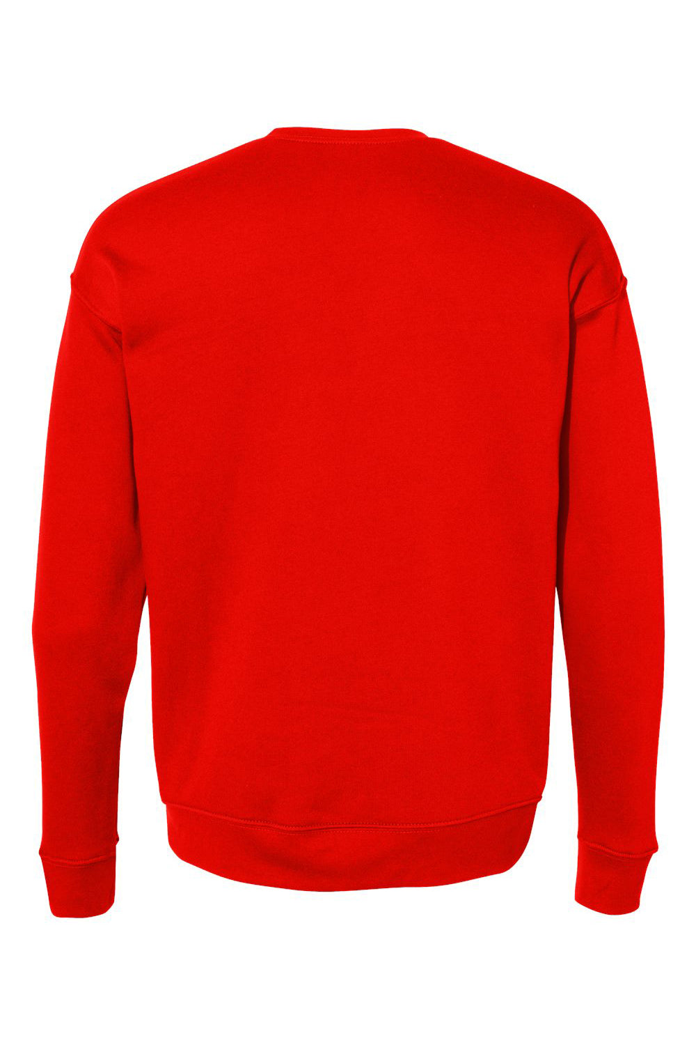 Bella + Canvas BC3945/3945 Mens Fleece Crewneck Sweatshirt Poppy Red Flat Back