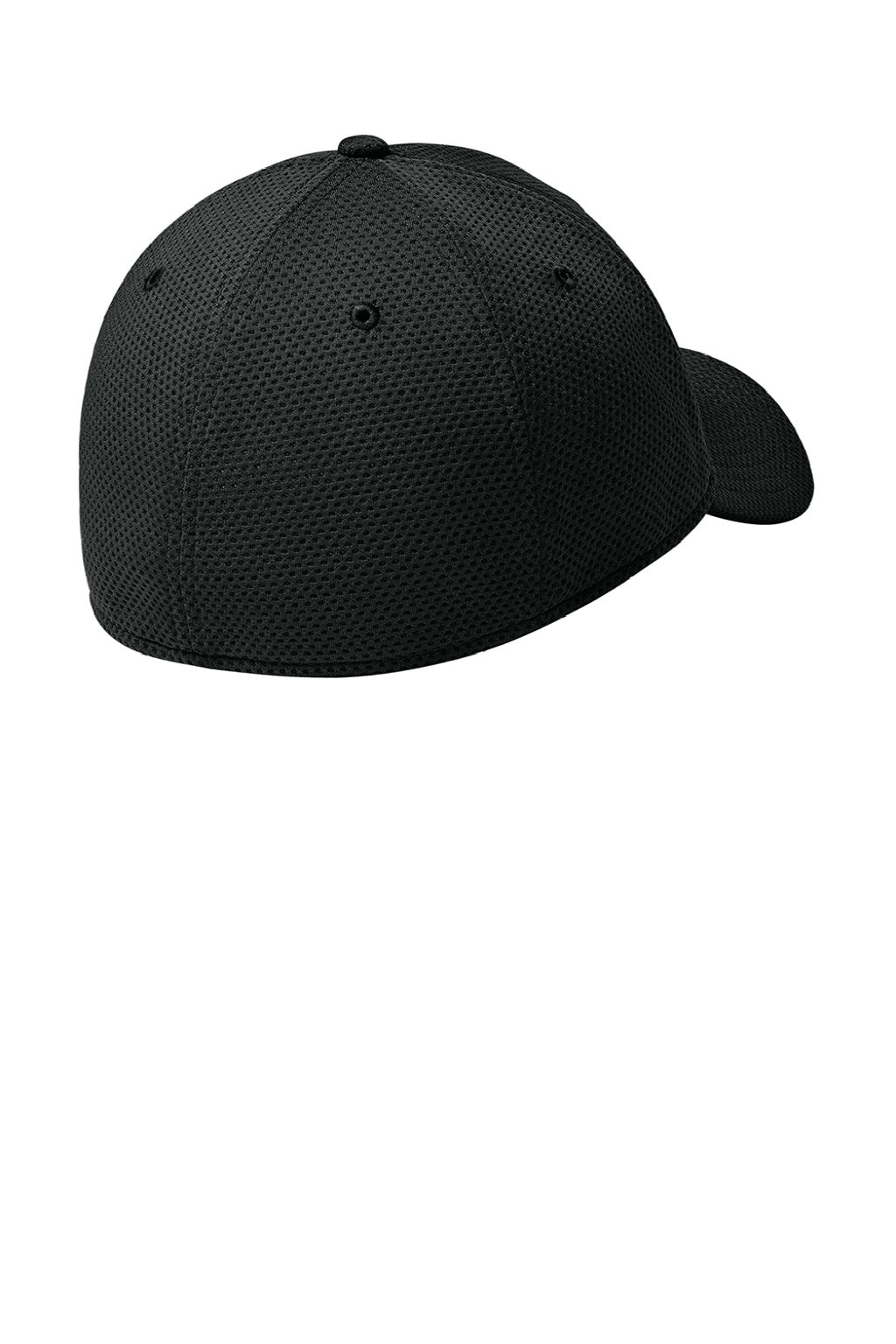 New Era Hats NE1090 Mens Moisture Wicking Stretch Fit Hat Flag Black Flat Back