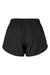 Augusta Sportswear 2430 Womens Wayfarer Moisture Wicking Shorts w/ Internal Pocket Black Flat Back