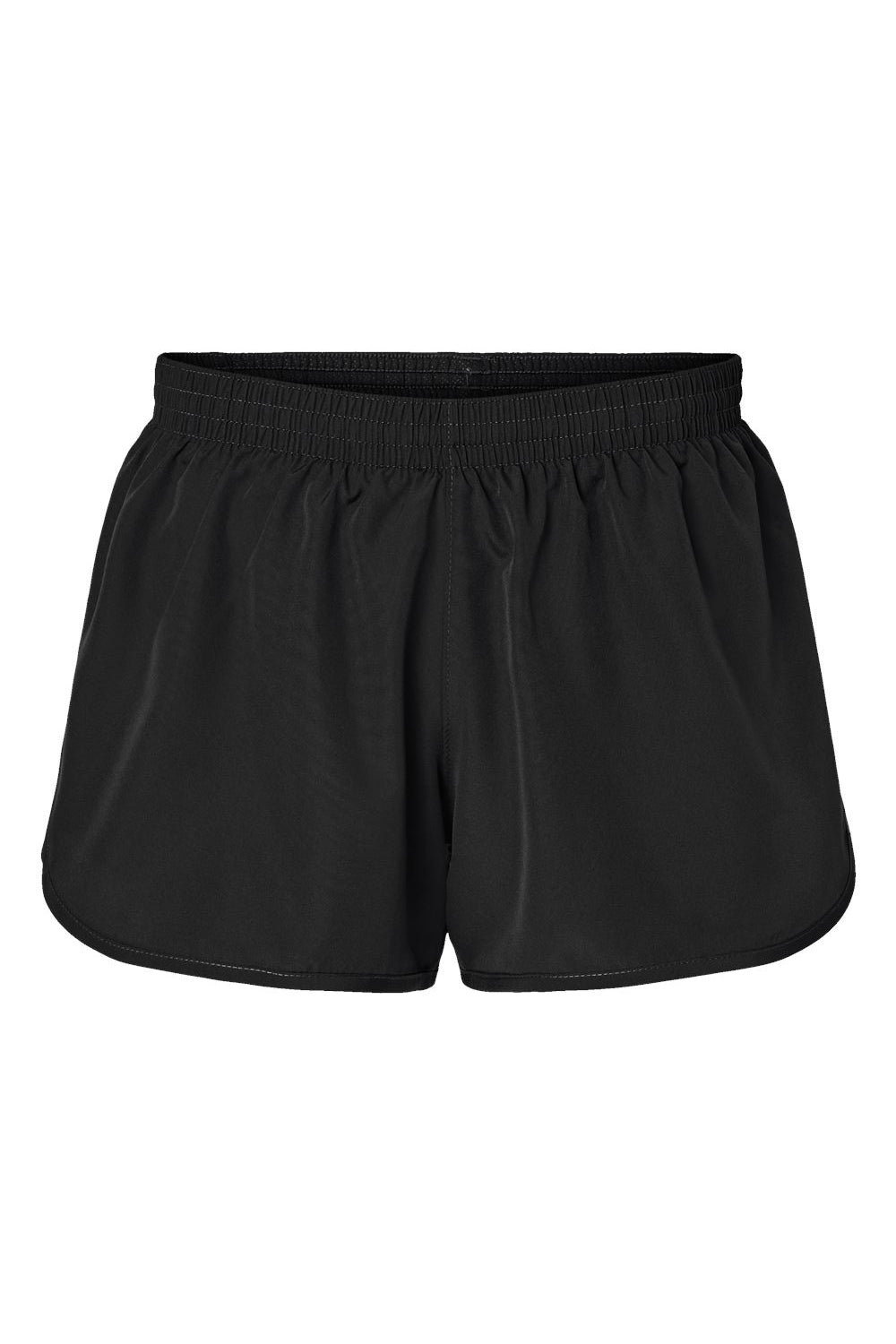 Augusta Sportswear 2430 Womens Wayfarer Moisture Wicking Shorts w/ Internal Pocket Black Flat Front