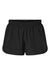 Augusta Sportswear 2430 Womens Wayfarer Moisture Wicking Shorts w/ Internal Pocket Black Flat Front