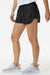 Augusta Sportswear 2430 Womens Wayfarer Moisture Wicking Shorts w/ Internal Pocket Black Model Side
