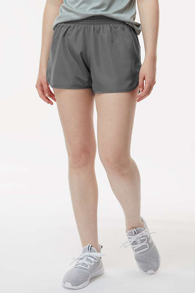 Augusta Sportswear 2430 Womens Wayfarer Moisture Wicking Shorts Graphite Grey Model Front