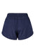 Augusta Sportswear 2430 Womens Wayfarer Moisture Wicking Shorts w/ Internal Pocket Navy Blue Flat Back