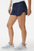 Augusta Sportswear 2430 Womens Wayfarer Moisture Wicking Shorts w/ Internal Pocket Navy Blue Model Side