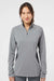 Adidas A281 Womens UPF 50+ 1/4 Zip Sweatshirt Heather Grey/Carbon Grey Model Front