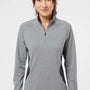 Adidas Womens UPF 50+ 1/4 Zip Sweatshirt - Heather Grey/Carbon Grey - NEW