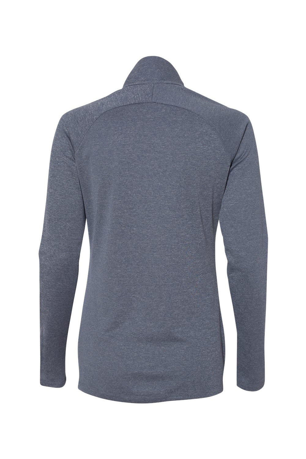 Adidas A281 Womens UPF 50+ 1/4 Zip Sweatshirt Heather Collegiate Navy Blue/Carbon Grey Flat Back