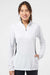 Adidas A281 Womens UPF 50+ 1/4 Zip Sweatshirt White/Carbon Grey Model Front