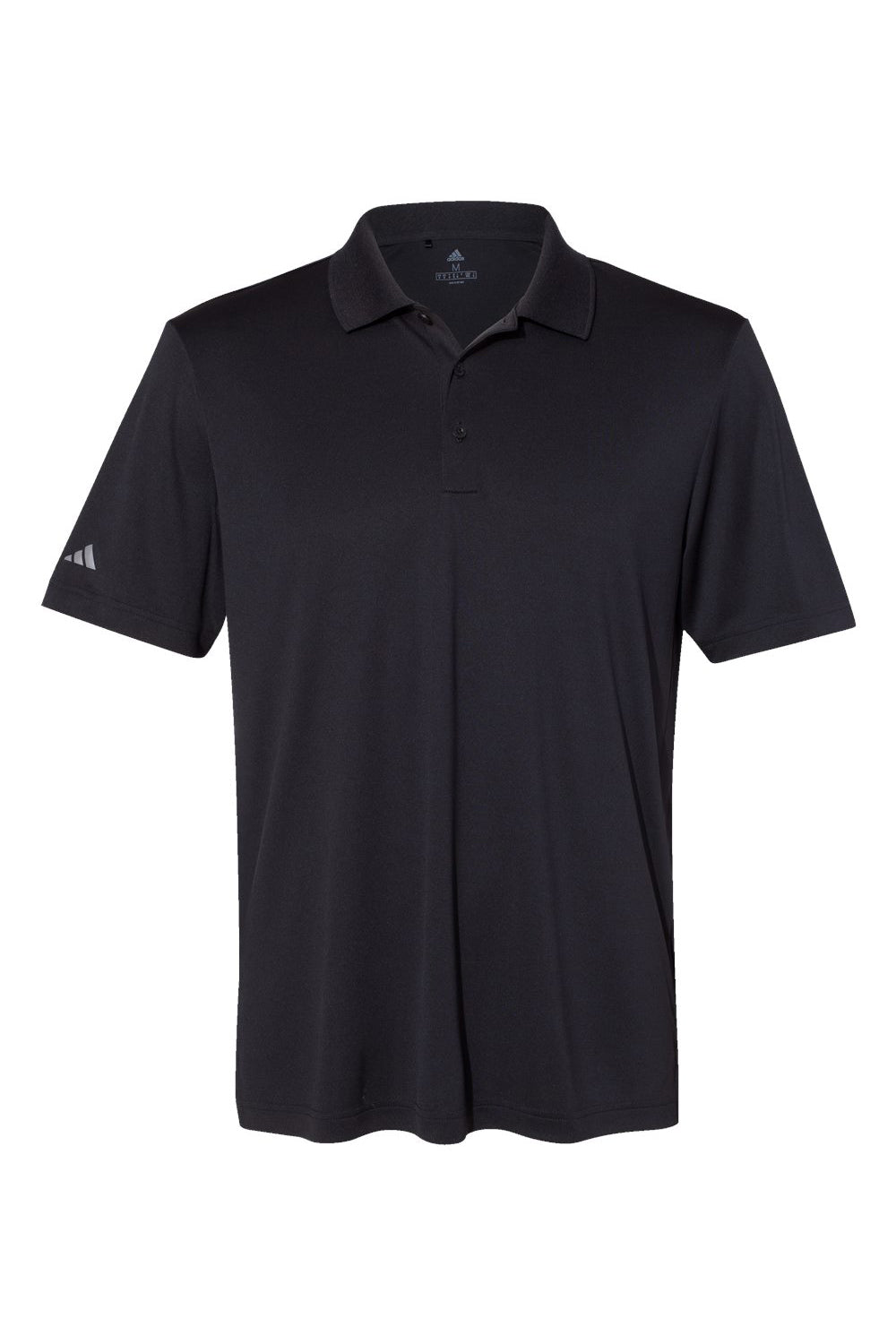 Adidas A230 Mens Performance Short Sleeve Polo Shirt Black Flat Front