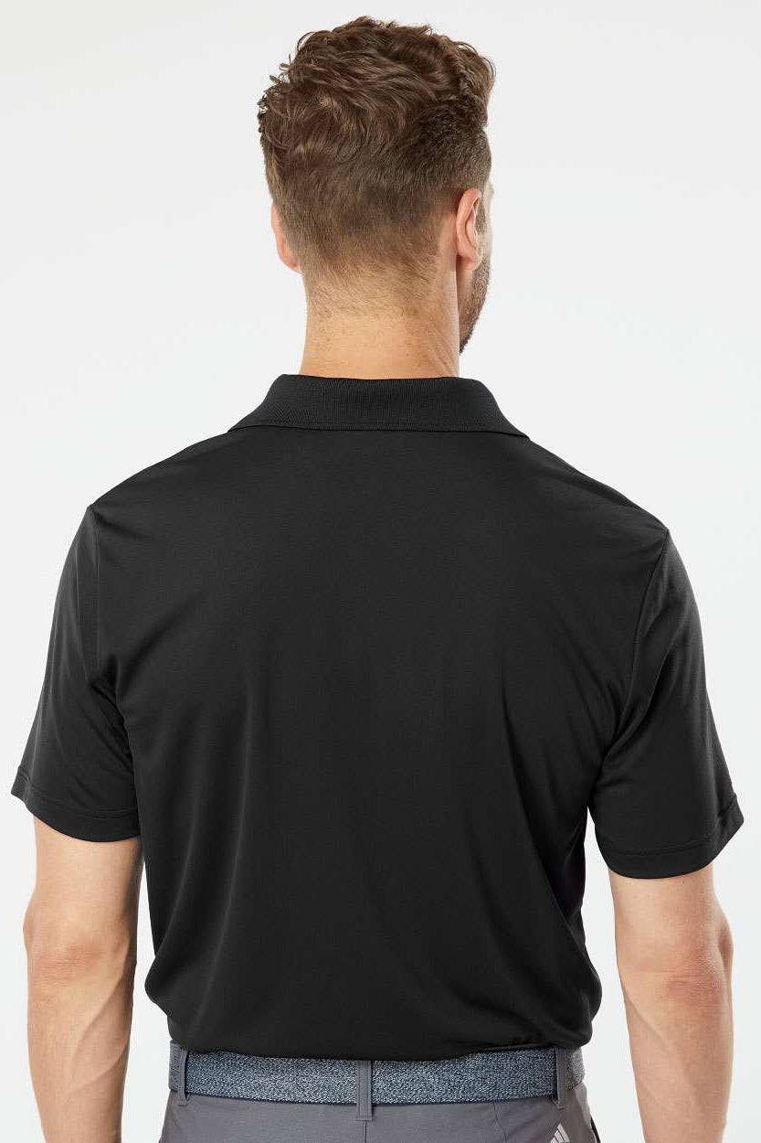 Adidas A230 Mens Performance Short Sleeve Polo Shirt Black Model Back