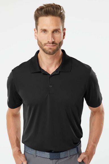 Adidas A230 Mens Performance UPF 50+ Short Sleeve Polo Shirt Black Model Front