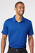 Adidas A230 Mens Performance UPF 50+ Short Sleeve Polo Shirt Collegiate Royal Blue Model Front