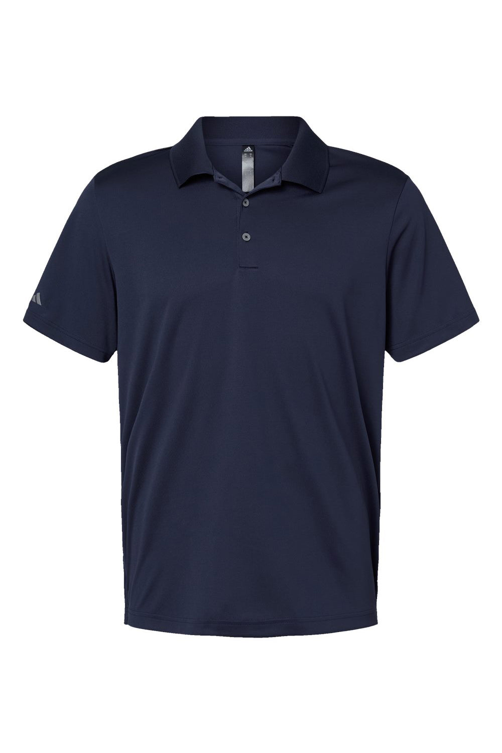Adidas A230 Mens Performance UPF 50+ Short Sleeve Polo Shirt Navy Blue Flat Front