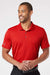 Adidas A230 Mens Performance UPF 50+ Short Sleeve Polo Shirt Collegiate Red Model Front