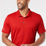 Adidas Mens Performance UPF 50+ Short Sleeve Polo Shirt - Collegiate Red - NEW