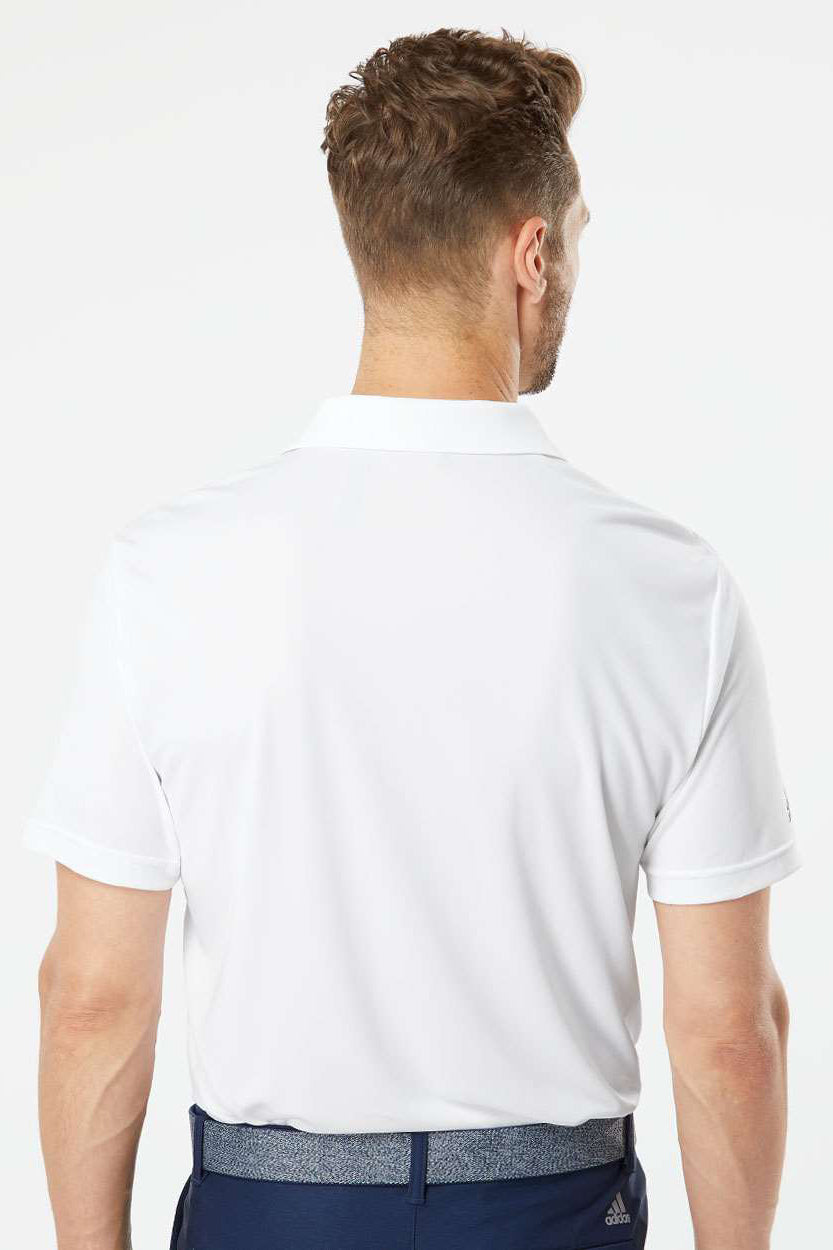 Adidas A230 Mens Performance Short Sleeve Polo Shirt White Model Back