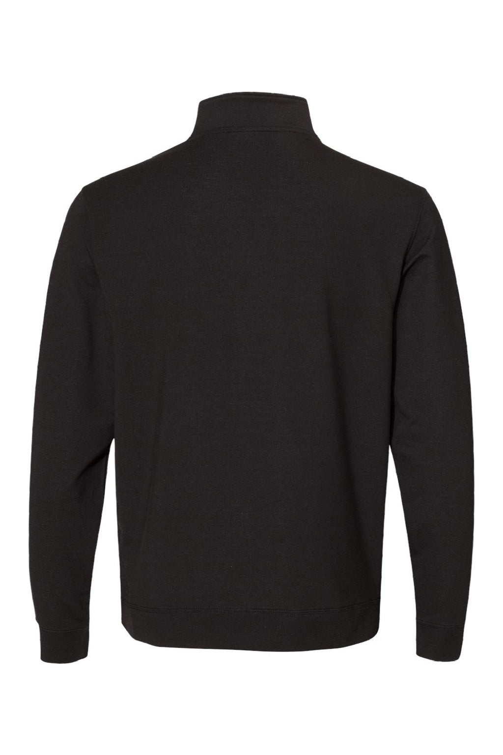 J America 8434 Mens Omega Sueded Terry 1/4 Zip Sweatshirt w/ Pockets Black Triblend Flat Back