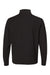 J America 8434 Mens Omega Sueded Terry 1/4 Zip Sweatshirt w/ Pockets Black Triblend Flat Back