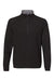 J America 8434 Mens Omega Sueded Terry 1/4 Zip Sweatshirt w/ Pockets Black Triblend Flat Front