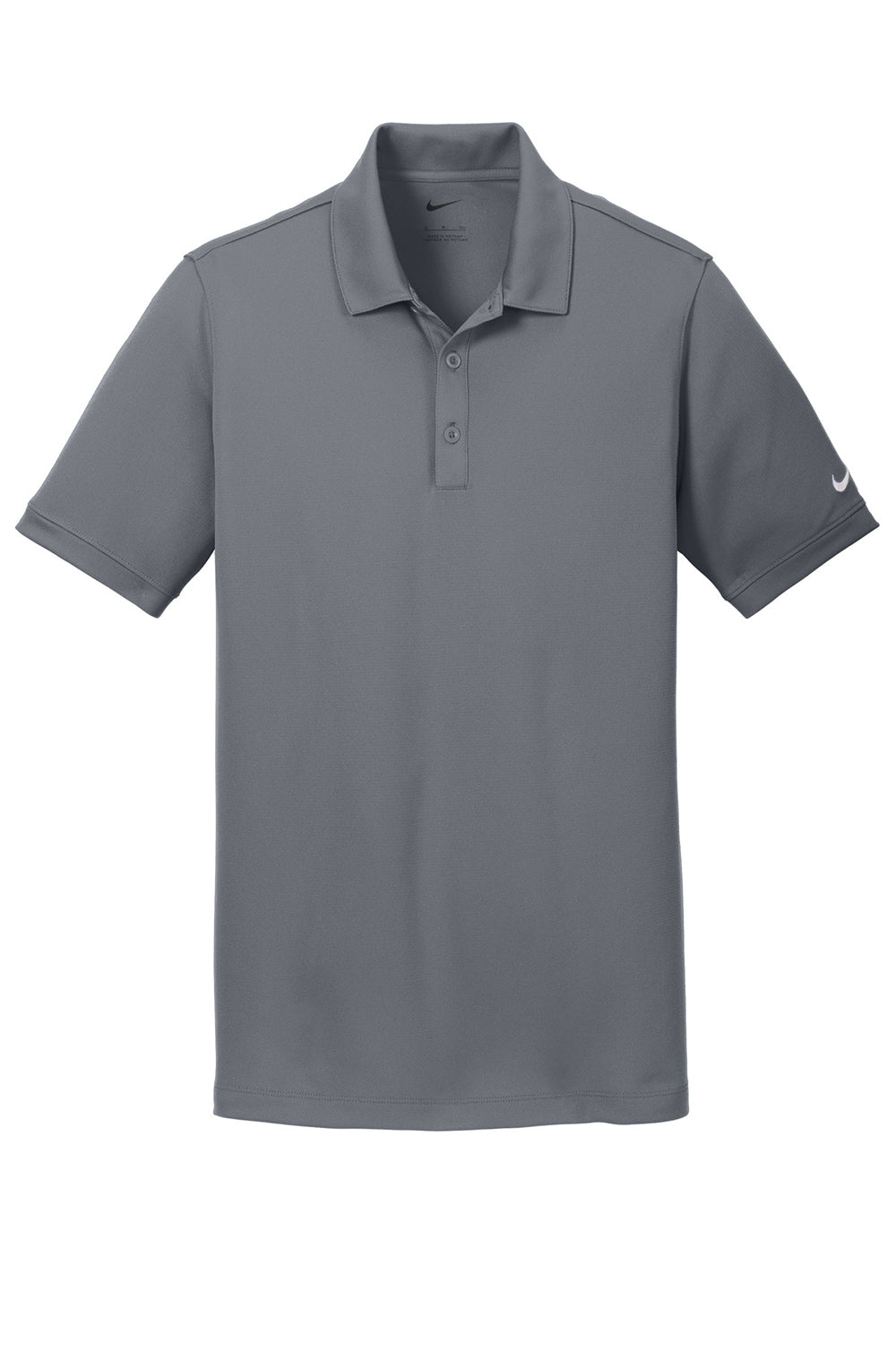 Nike 746099 Mens Icon Dri-Fit Moisture Wicking Short Sleeve Polo Shirt Dark Grey Flat Front