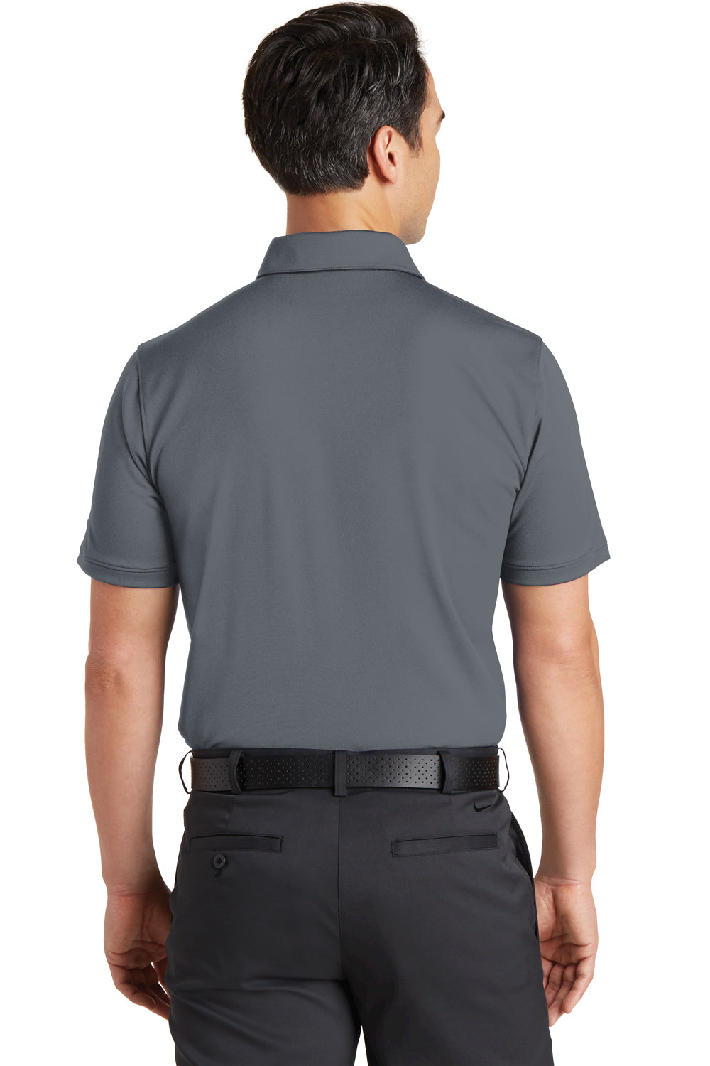 Nike 746099 Mens Icon Dri-Fit Moisture Wicking Short Sleeve Polo Shirt Dark Grey Model Back