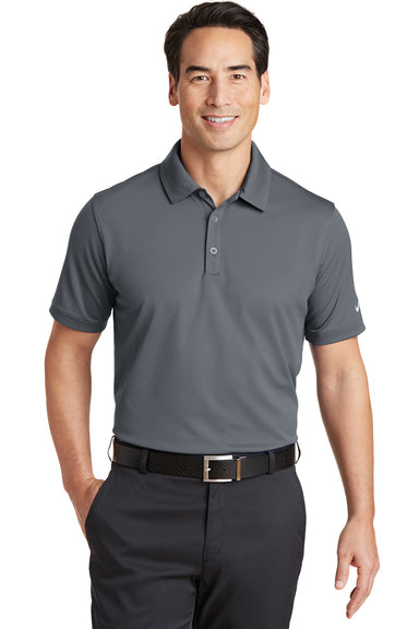 Nike 746099 Mens Icon Dri-Fit Moisture Wicking Short Sleeve Polo Shirt Dark Grey Model Front