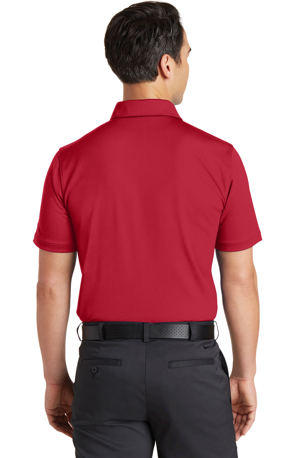 Nike 746099 Mens Icon Dri-Fit Moisture Wicking Short Sleeve Polo Shirt Gym Red Model Back