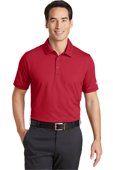 Nike 746099 Mens Icon Dri-Fit Moisture Wicking Short Sleeve Polo Shirt Gym Red Model Front
