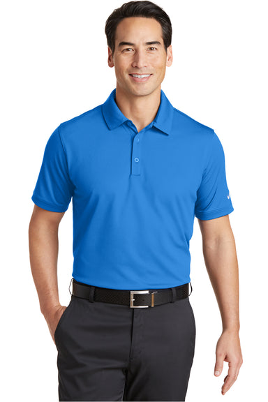 Nike 746099 Mens Icon Dri-Fit Moisture Wicking Short Sleeve Polo Shirt Light Photo Blue Model Front