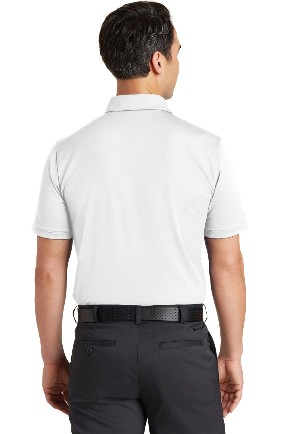 Nike 746099 Mens Icon Dri-Fit Moisture Wicking Short Sleeve Polo Shirt White Model Back