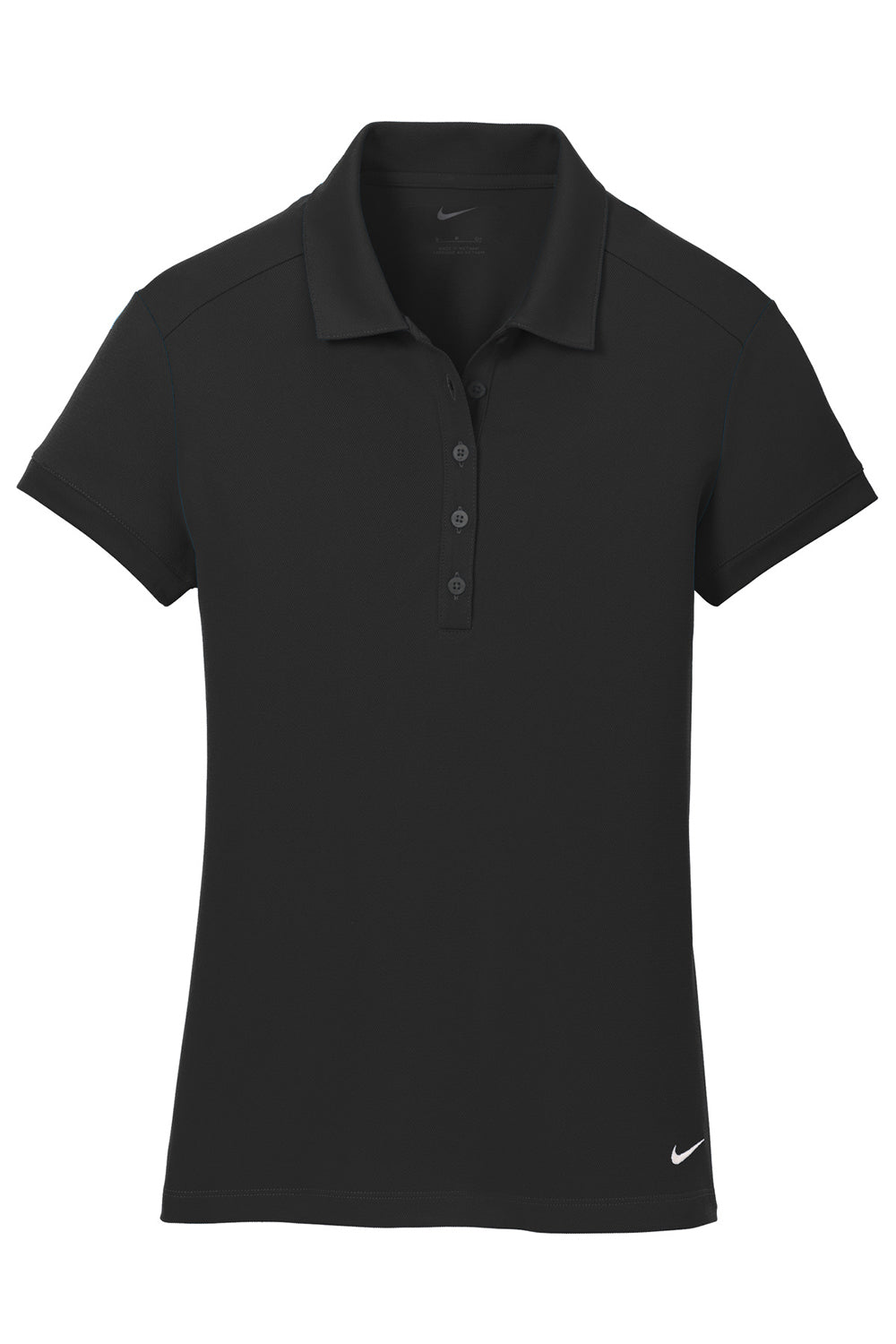 Nike 746100 Womens Icon Dri-Fit Moisture Wicking Short Sleeve Polo Shirt Black Flat Front