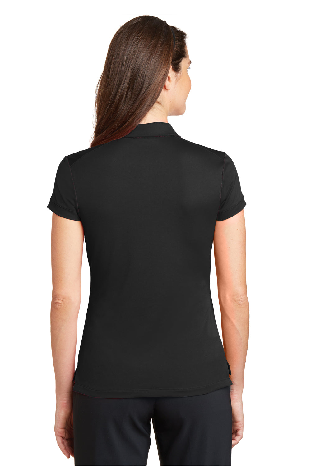 Nike 746100 Womens Icon Dri-Fit Moisture Wicking Short Sleeve Polo Shirt Black Model Back