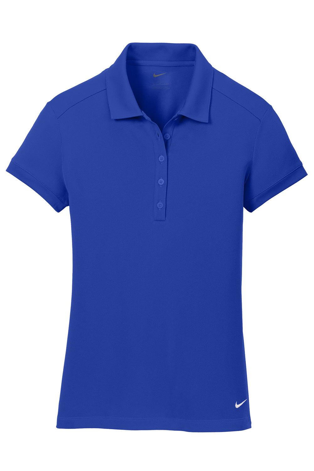 Nike 746100 Womens Icon Dri-Fit Moisture Wicking Short Sleeve Polo Shirt Royal Blue Flat Front