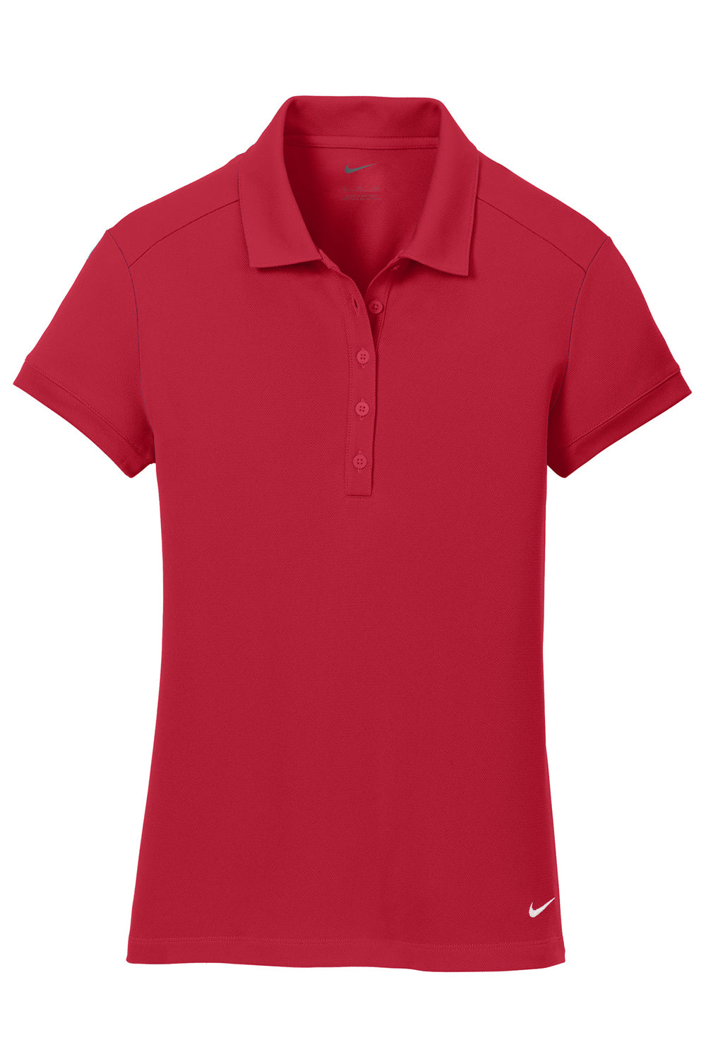 Nike 746100 Womens Icon Dri-Fit Moisture Wicking Short Sleeve Polo Shirt Gym Red Flat Front