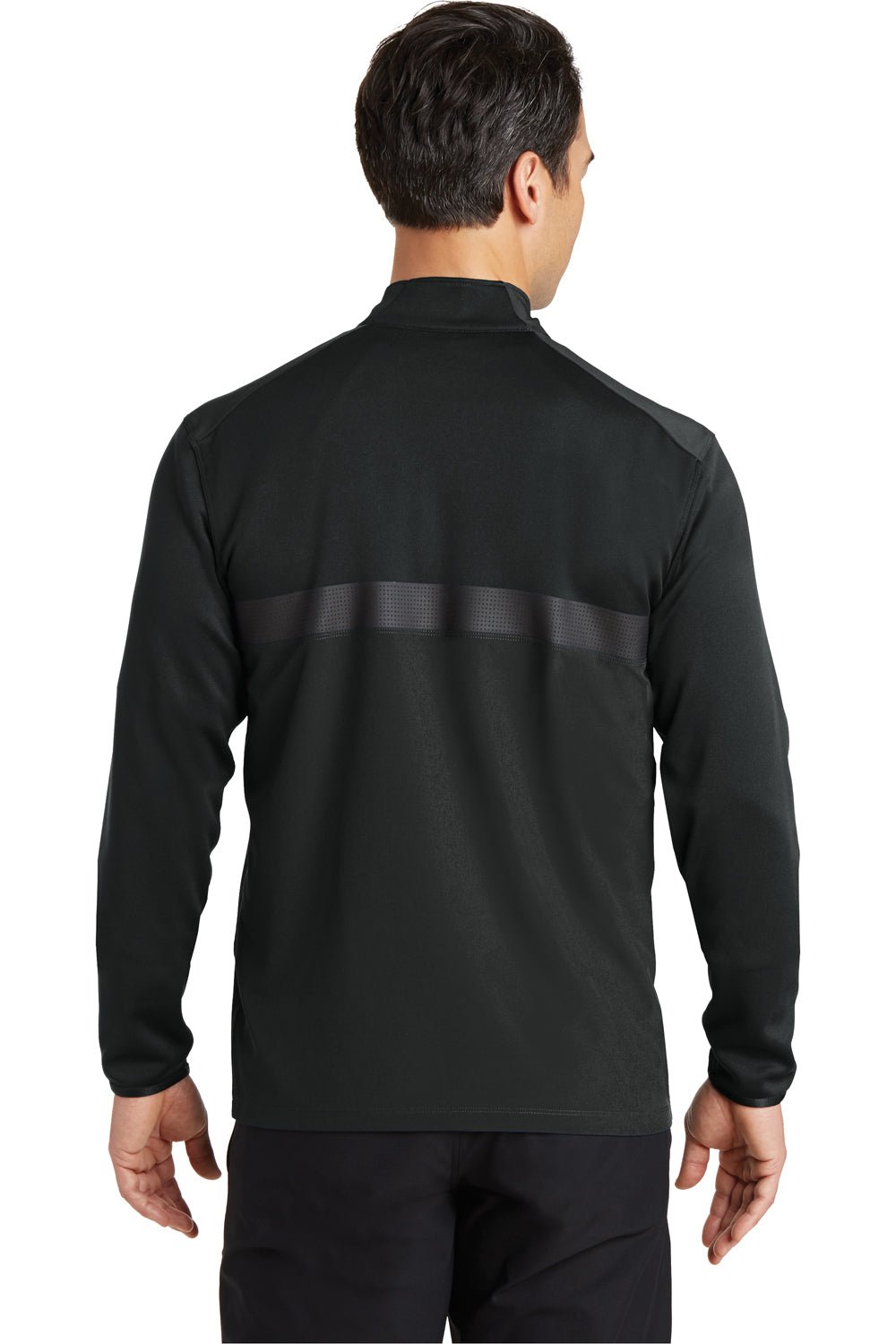 Nike 746102 Mens Dri-Fit Moisture Wicking 1/4 Zip Sweatshirt Black Model Back