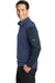 Nike 746102 Mens Dri-Fit Moisture Wicking 1/4 Zip Sweatshirt Midnight Navy Blue/Obsidian Blue Model Side