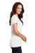 District DM1350L Womens Perfect Tri Short Sleeve V-Neck T-Shirt White Model Side