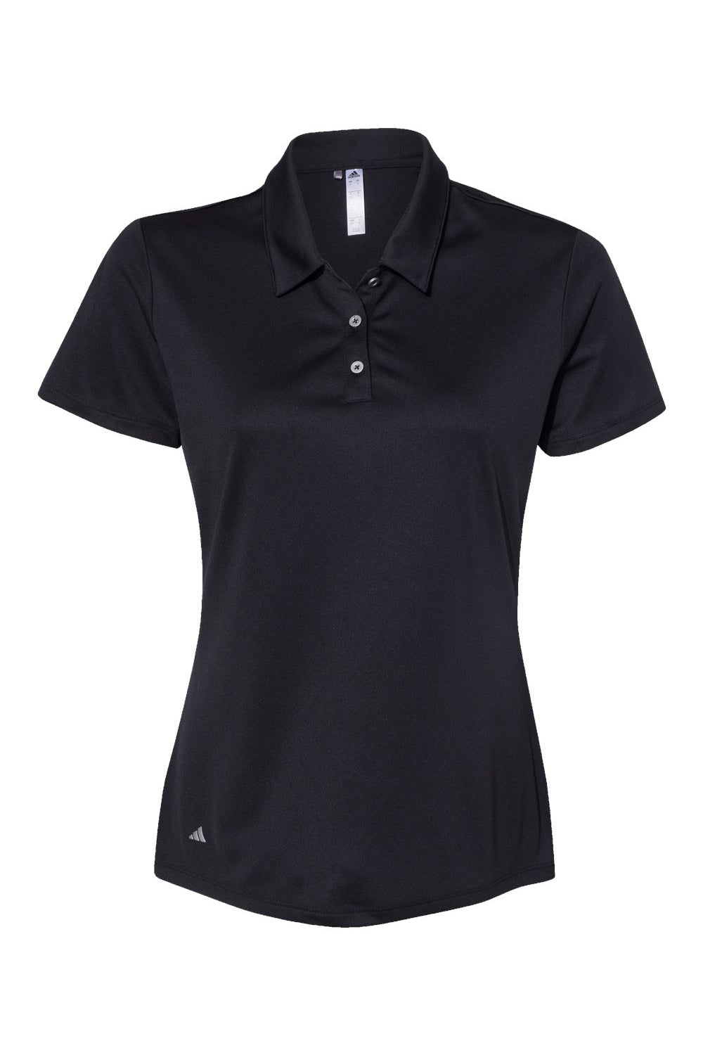 Adidas A231 Womens Performance Short Sleeve Polo Shirt Black Flat Front
