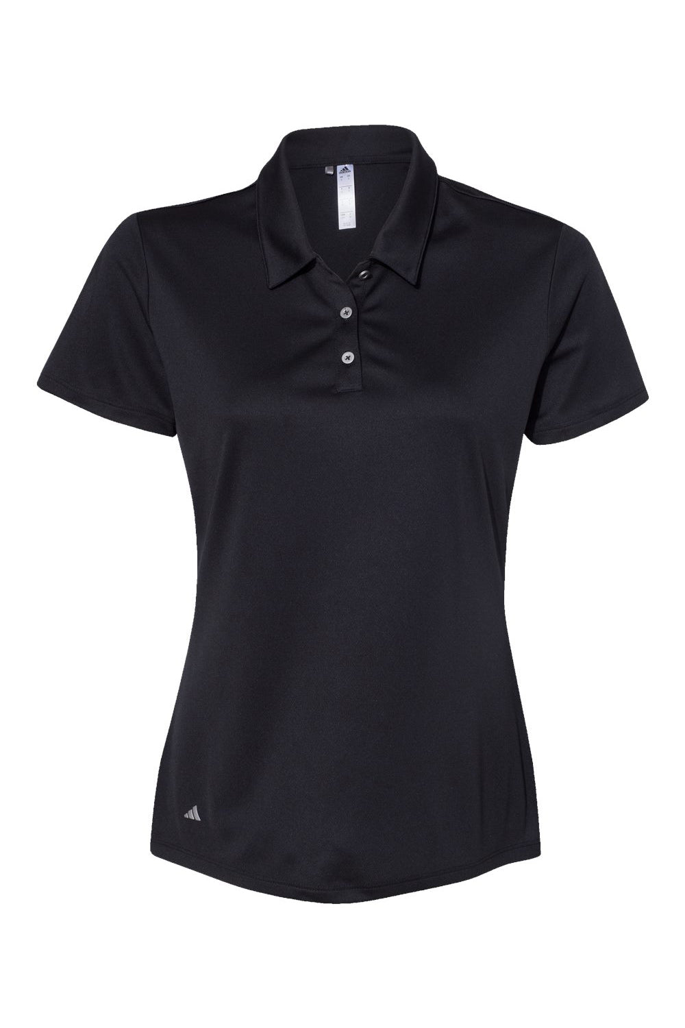 Adidas A231 Womens Performance UPF 50+ Short Sleeve Polo Shirt Black Flat Front