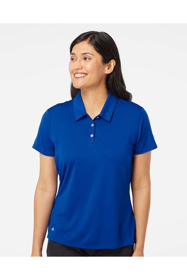 Adidas A231 Womens Performance Short Sleeve Polo Shirt Collegiate Royal Blue Model Front