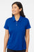 Adidas A231 Womens Performance UPF 50+ Short Sleeve Polo Shirt Collegiate Royal Blue Model Front