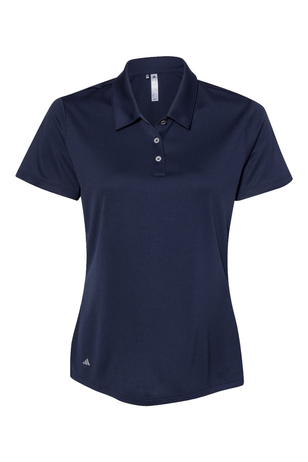 Adidas A231 Womens Performance Short Sleeve Polo Shirt Navy Blue Flat Front
