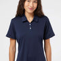 Adidas Womens Performance UPF 50+ Short Sleeve Polo Shirt - Navy Blue - NEW